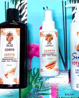 Dopo sole cocco 🥥 200 Ml + olio super abbronzante 200Ml + olio capelli 100 Ml protezione  MU MAKE UP