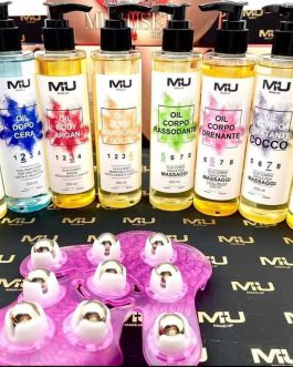 Kit olio corpo + guanto massaggiante  MU MAKE UP