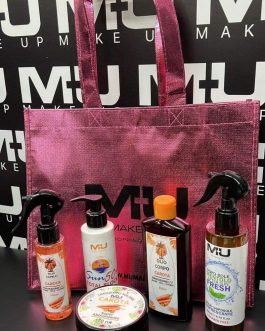 Kit borsa + dopo sole + unguento + olio corpo + olio capelli + protezione  MU MAKE UP