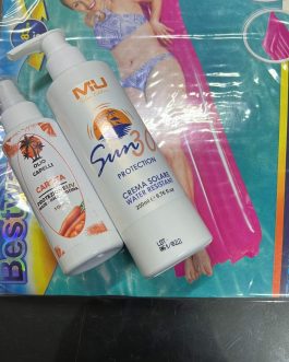 Kit protezione 50 + spray capelli 100 Ml + lettino MU MAKE UP