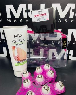 Kit crema viso + trattamento corpo + guanto + pochette