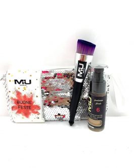 Kit pochette + pennello + fondotinta  MU MAKE UP 🇮🇹💣❤️
