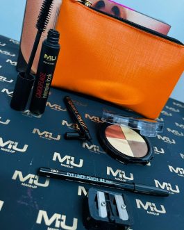 Kit pochette + Mascara + temperino + eyeliner + ombretto + scatola MU MAKE UP 🇮🇹💣❤️