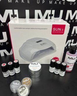 Kit 3 gel polish+ 3 Glitter + primer + base + top +sgrassatore + lampada SUN+ bluilder gel  MU MAKE UP 🇮🇹💣❤️