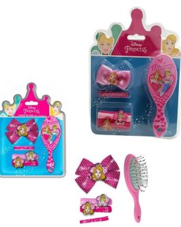 SET ACCESSORIO PER CAPELLI E SPAZZOLA NA NA NA SURPRISE, MINNIE, FROZEN E PRINCIPESSA