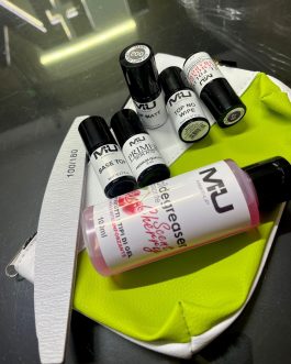 Kit pochette + lima + 5 polish gel + detergente sgrassatore