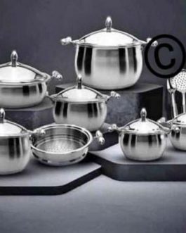 Batteria di pentole Dietetiche composta da 18 pz in acciaio inox 18/10 triplo fondo termico Il corpo pentola ed il rivestimento interno sono in acciaio inox .๐๐๐ 1 Casseruola con coperchio 24 cm – alt. cm.14 – lt. 6,3โ
1 Casseruola con coperchio 22 cm. – alt. cm.13,5 – lt.5,00โ
1 Casseruola con coperchio 20 cm – alt. cm.11,5 – lt. 3,6โ
1 casseruola con coperchio 18 cm – alt. cm.11 – lt.. 2,8โ
1 casseruola con coperchio 16 cm – alt. cm.10 – lt. 2,0โ
1 casseruola 1manico 16 cmโ
1 Tegame con coperchio cm.24 – alt. cm.8,5 – lt. 3,8โ
1 cestello vapore/colapastaโ
Set 5 PZ mestoli acciaio inoxโ
Adatta a tutti i tipi di piani cottura tra cui Induzione. Lavabile in lavastoviglie.๐๐