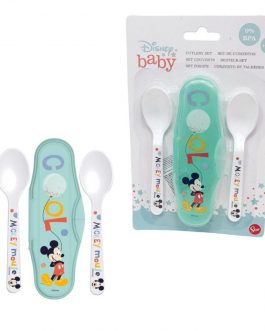 BABY MINNIE E MICKEY  SET 2 CUCCHIAI IN ASTUCCIO