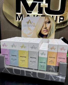 ESPOSITORE DA BANCO AURUM MU LINEA CAPELLI COMPLETO DI 31 PEZZI •4 SMOOTHING LISCIANTE ANTICRESPO 2OOml •4 SHAMPOO 2OOml •4 OIL NON OIL 2OOml •4 MASCHERA 2OOml •5 CREMA ALLA KERATINA 1OOml •5 SPRAY PRE PIASTRA 1OOml •5 SPRAY PROTETTORE COLORE 1OOml PREZZO 💣💣