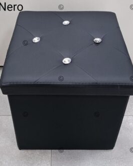 NUOVO POUF CONTENITORE 🤩🤩🤩🤩🤩  CON  SWAROVSKI 😍😍😍  TESSUTO IN ECOPELLE 🔝🔝🔝🔝  MIS 38X38X38 CM 🔝  RESISTENZA MAXI 🔝