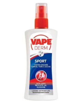 In collaborazione con vape Vape Sport è la lozione repellente zanzare adatto alle attività sportive · La sua formula è adatta alle attività sportive