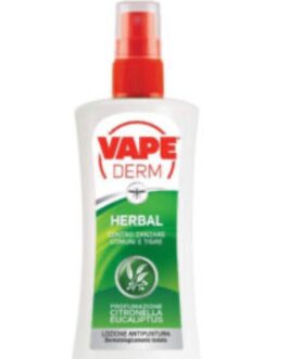 Vape Derm Herbal Lozione Antipuntura è un prodotto insettifugo dal delicato profumo in grado di proteggere dalle zanzare