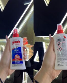 Lozione contro zanzare .La sua formula è adatta alle attività sportive all’aria aperta o in condizioni ambientali con alti tassi di umidità. La sua formulazione resistente al sudore ,non unge, non macchia e garantisce fino a 6 ore di protezione contro la zanzara comune e tigre. Dermatologicamente testato. 1OOML