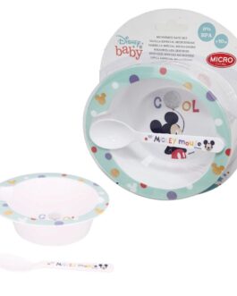 BABY  MINNIE E MICKEY  MICRO SET CIOTOLA E CUCCHIAIO
