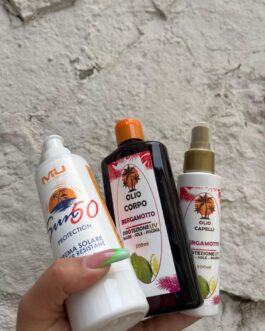 TRIS MARE ☀️🌊🌴 • protezione solare  • olio corpo abbronzante  • olio protezione capelli