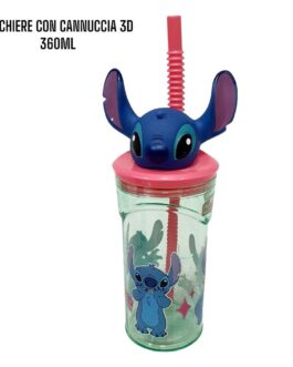 STITCH  BORRACCIA ALUMINUM 500ML | BICCHIERE CON CANNUCCIA 3D | PORTAMERENDA PLASTICA | TAZZA PLASTICA | BICCHIERE CON CANNUCCIA 430ML | BORRACCIA PLASTICA 430ML | BICCHIERE PLASTICA 260ML
