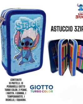 STITCH  SCUOLA 2023 ASTUCCIO 3ZIP PENNERELLI GIOTTO