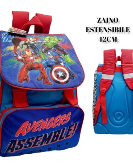 ZAINO ESTENSIBILE 42CM 3D AVENGERS E SPIDERMAN