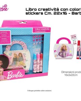 BARBIE   LIBRO CREATIVITA CON COLORI E STICKERS 22×15 cm