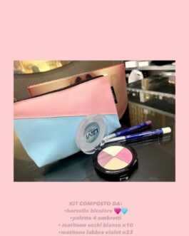 Kit borsello +palette 4 ombretti+matitone occhi? Matitone labbra + scatola MU MAKE UP