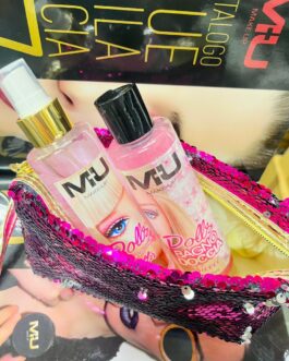 Kit Dolls🩷✨ •Borsello grande  •Bagno doccia  • Acqua corpo glitter MU MAKE UP