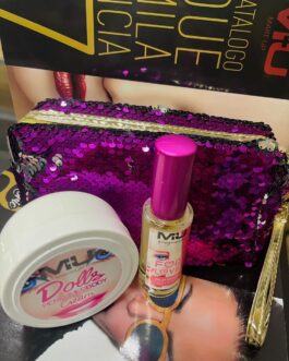 KIT DOLLS💘 • borsello grande  • profumo da borsa  • crema corpo  MU MAKE UP