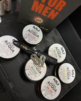 Kit uomo🧡 idea regalo🎁🎄  Cera ad acqua capelli strong  Pettinino con lametta Box regalo   MU MAKE UP