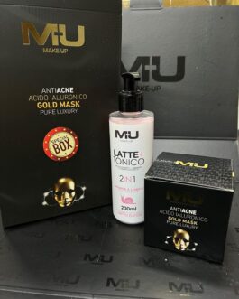 idea regalo🎁🎄  Gold mask 50 ml💛 Latte + tonico 200 ml box regalo MU MAKE UP
