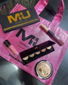 Kit con borsa   BORSA MU TERRA N 22 TINTA SEMIPERMANENTE LIP KRIPTONITE  PALETTE NUDE PALETTE OMBRETTI COLATI