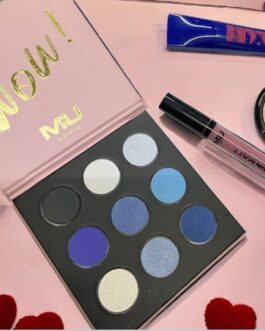 KIT CON SCATOLO  PALETTE OMBRETTI LIP GLAM MATT MASCARA WATERPROOF CIPRIA