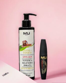 LATTE DETERGENTE 200Ml + MASCARA CIGLIA FINTE  MU MAKE UP