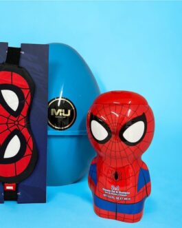 KIT UOVO SPIDERMAN COMPRENDE  UOVO BAGNOSCHIUMA E SHAMPOO 2 in 1 MASCHERINA PER OCCHI  MU MAKE UP