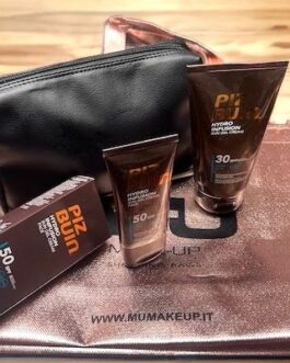 Borsello + protezione 50 viso + corpo 30 uv/ MU MAKE UP
