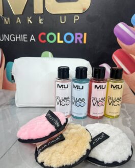 BORSELLO+GEL LAVAVISO A SCELTA+SPUGNETTA A SCELTA  MU MAKE UP
