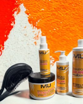 KIT AFTER-SUN  SPAZZOLA + SPRAY CAPELLI + MASCHERA RISTRUTTURANTE + SHAMPOO + BAGNODOCCIA  MU MAKE UP