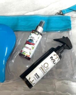 KIT MARE☀️ POCHETTE + OLIO ABBRONZANTE + SPRAY CAPELLI + SPAZZOLA  MU MAKE UP