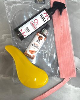 KIT MARE☀️ POCHETTE + UNGUENTO ABBRONZANTE + SPRAY CAPELLI + SPAZZOLA  MU MAKE UP