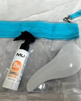 KIT MARE☀️ POCHETTE + LATTE LISCIANTE SPRAY + SPAZZOLA  MU MAKE UP